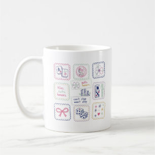 Taza De Café Azulejos inspirados en Mahjong y collage de amulet
