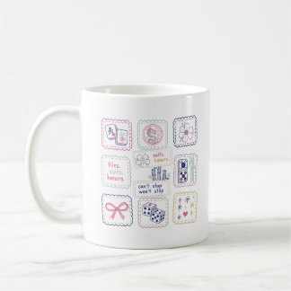 Taza De Café Azulejos inspirados en Mahjong y collage de amulet