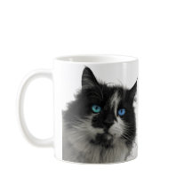 Taza de café Azure Soul Black Cat Blue Eyes