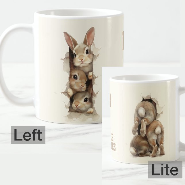 Taza De Café B3 Three Bunnies 3D Illusion  (Subido por el creador)