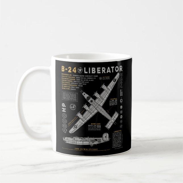 Taza De Café B-24 Liberator Consolidated Aircraft B24 Bomber (Izquierda)