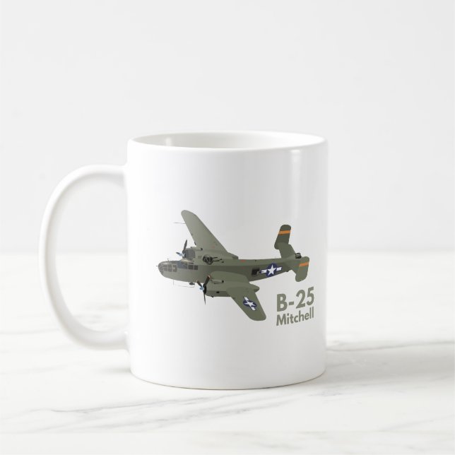 Taza De Café B-25 Mitchell WW2 mediano bombardero (Izquierda)