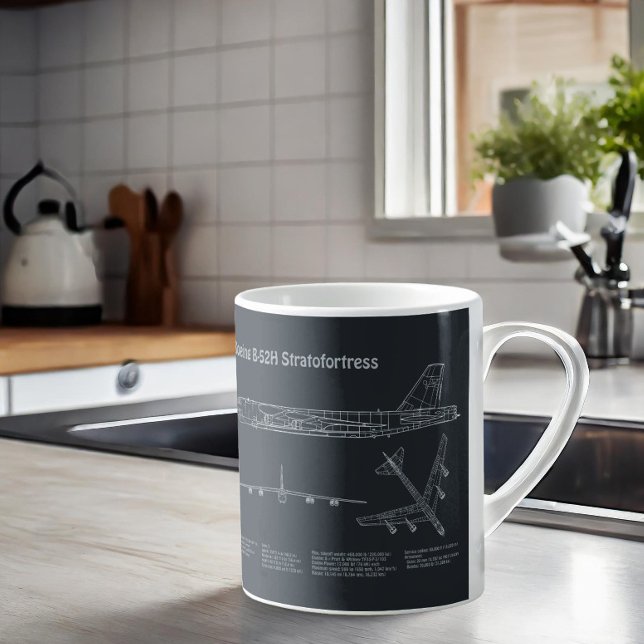 Taza De Café B-52 Estratotrora - Planes Blueprint del avión PD (Subido por el creador)