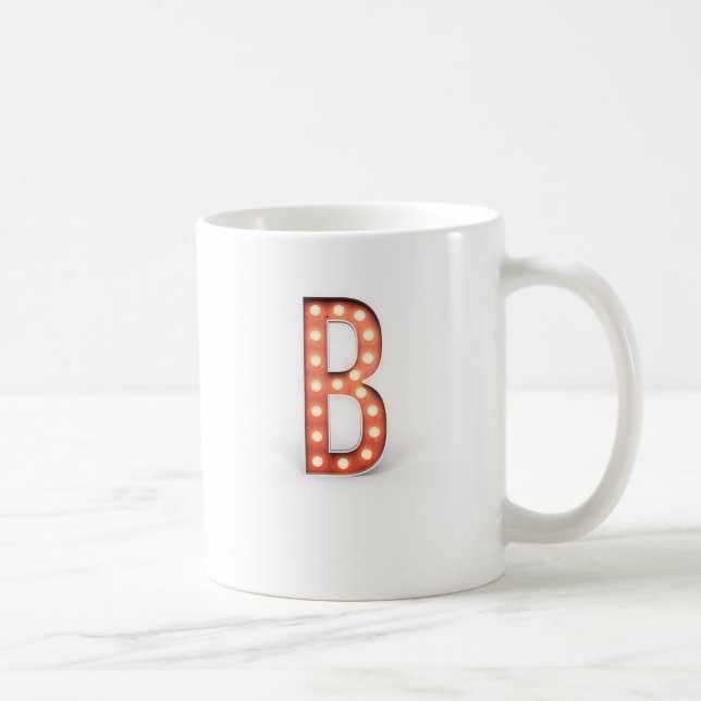 Taza De Café B Bombilla de mármol monograma (Derecha)
