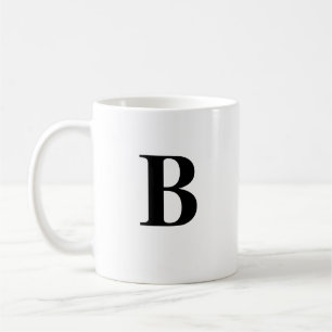 Taza De Café B inicial y nombre personalizado Café Mug