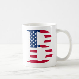 Taza De Café B Letra patriótica blanca 11 oz Classic Mug