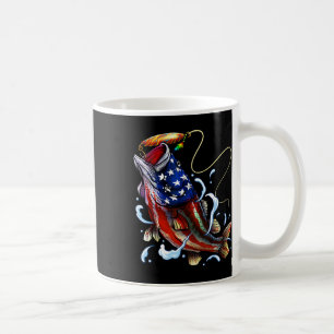 Taza De Café B Pescado Bandera Estadounidense Padre Cuarto De