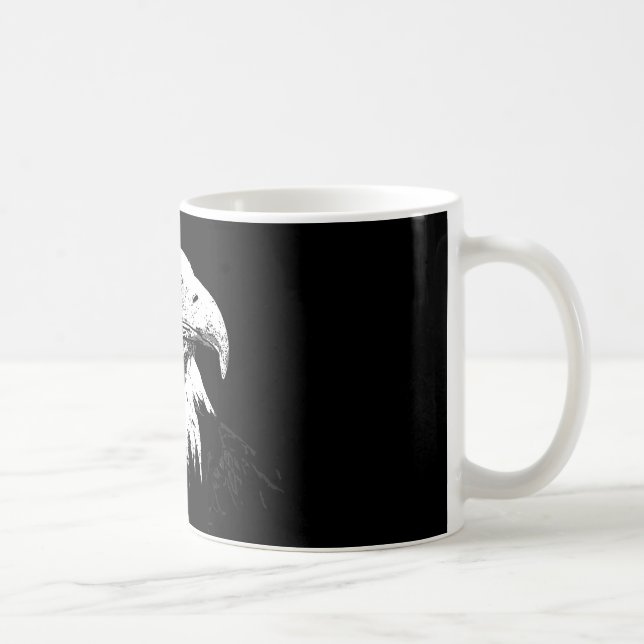Taza De Café B&W American Bald Eagle (Derecha)