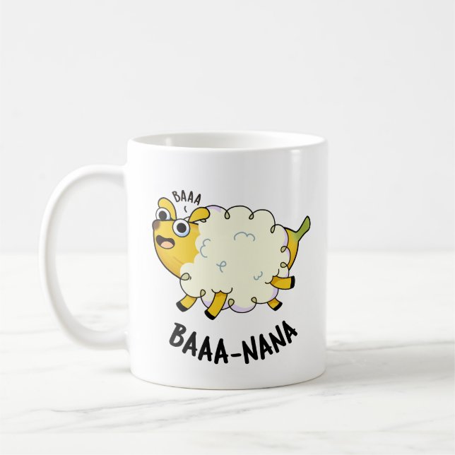 Taza De Café Baa-nana Funny Banana Pun (Izquierda)
