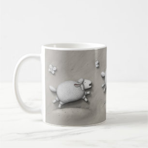 Taza De Café Baa Relief Galloping Sheep