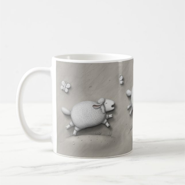 Taza De Café Baa Relief Galloping Sheep (Izquierda)