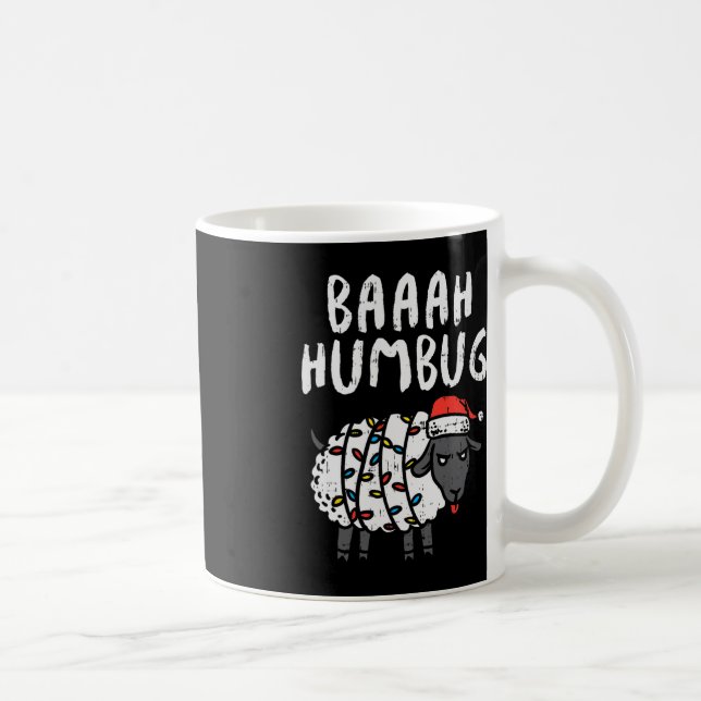 Taza De Café Baaah Humbug Sheep Xmas ilumina a Navidades contra (Derecha)
