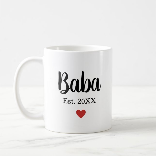 Taza De Café Baba: Año fundado Día del Padre Moderno (Izquierda)