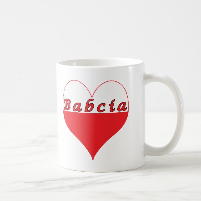 Taza De Café Babcia Corazón Polaco (Derecha)