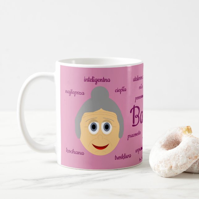 Taza De Café Babcia - rosa (Con donut)