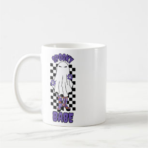 Taza De Café "Babe espantado" Mujer Halloween Fantasma Retro Pú