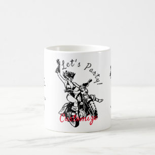 Taza De Café Babe Thunder_Cove, motociclista negro de gato