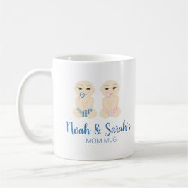 Taza De Café Babies Twins Boy and Girl for Mother
