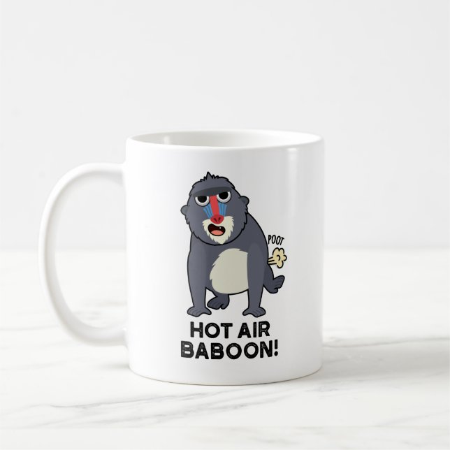 Taza De Café Baboon de aire caliente Gracioso Farting Monkey Pu (Izquierda)