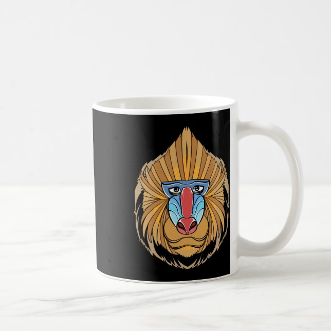Taza De Café Baboon Face Halloween Scary Baboon Mono (Derecha)