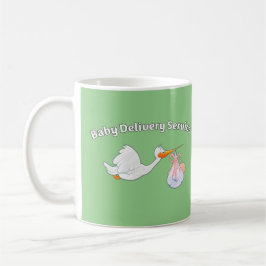 Taza De Café Baby Delivery Service Funny Midwife Stork Baby