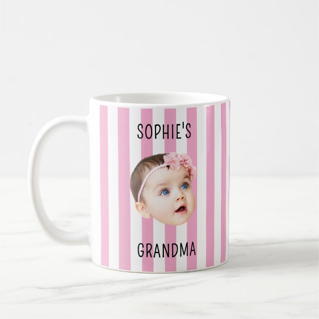 Taza De Café Baby Face Photo New Grandparents Mothers Day Gift  (Izquierda)