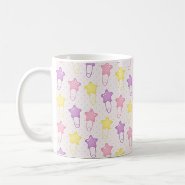 Taza De Café Baby Girl Scrapbook Style Mug | Pink Digital Paper (Izquierda)