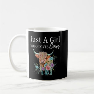Taza De Café Baby Highland Boho Cow Un Chica que ama a las vaca