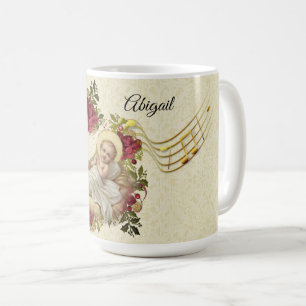 Taza De Café Baby Jesus Navidades Floral Music