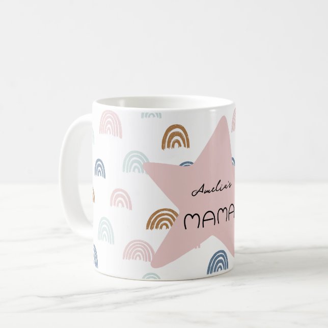Taza De Café Baby Mama Boho Rainbows (Anverso izquierdo)
