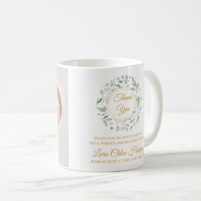 Taza De Café Baby Photo Greeneration Gold Gracias (Anverso derecho)