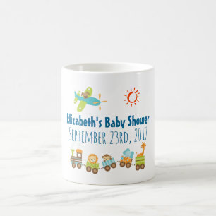 Taza De Café Baby Shower de tren y avión de juguetes para anima