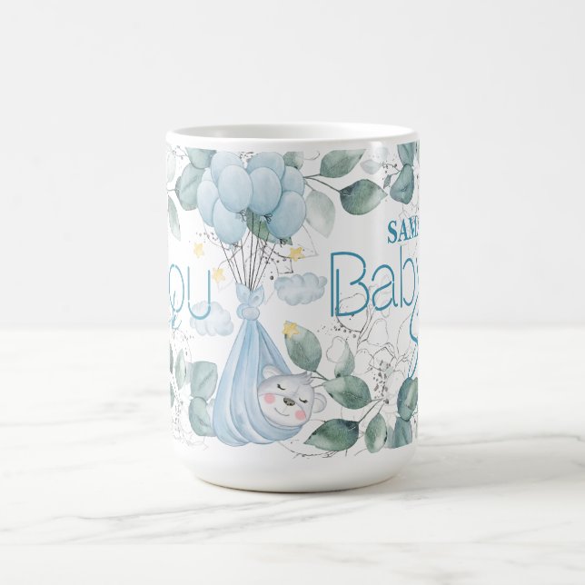 Taza De Café Baby Shower. El Bebé Dormido Tiene Azul. (Centro)
