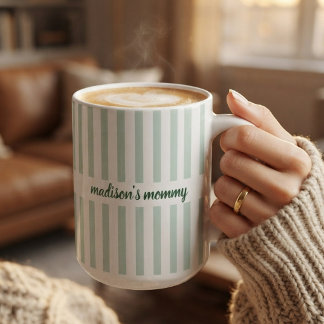 Taza De Café Baby Shower | Elegante Guión Mamá Papá Tía Persona