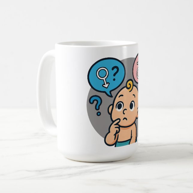 Taza De Café Baby shower name survey  (Anverso izquierdo)