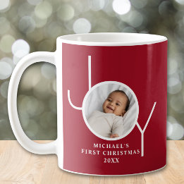 Taza De Café Baby's First Christmas Photo Red