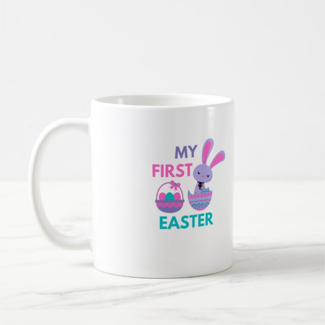 Taza De Café Babys First Easter Funny Rabbit (Izquierda)