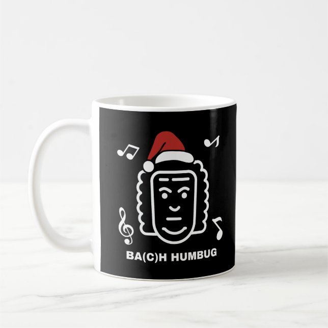 Taza De Café BACH Funny Classical Music Composer Christmas Pun (Izquierda)