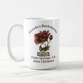 Taza De Café Bachelorette Birth Month Flor August Poppy