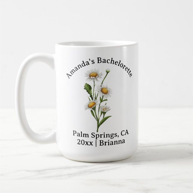 Taza De Café Bachelorette Birth Month Flower April Daisy (Izquierda)