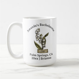 Taza De Café Bachelorette Mes de Nacimiento Flor Mayo Lily del 