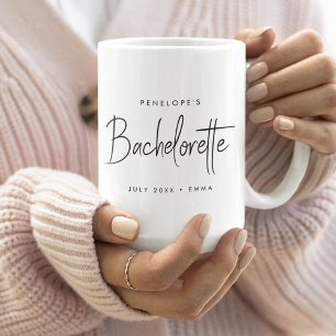 Taza De Café Bachelorette   Moderna dama de honor Minimalista