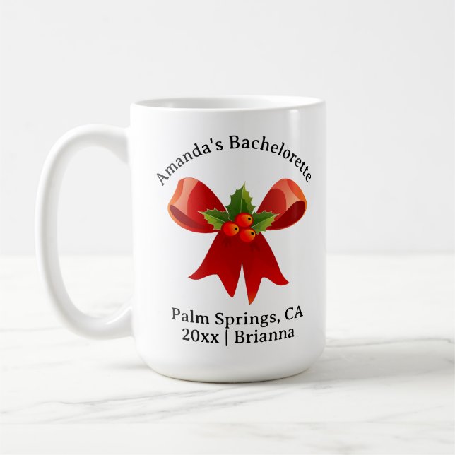 Taza De Café Bachelorette Nacimiento Mes Flor Diciembre Holly (Izquierda)