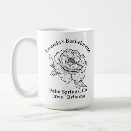 Taza De Café Bachelorette Nacimiento Mes Flor Noviembre Peony