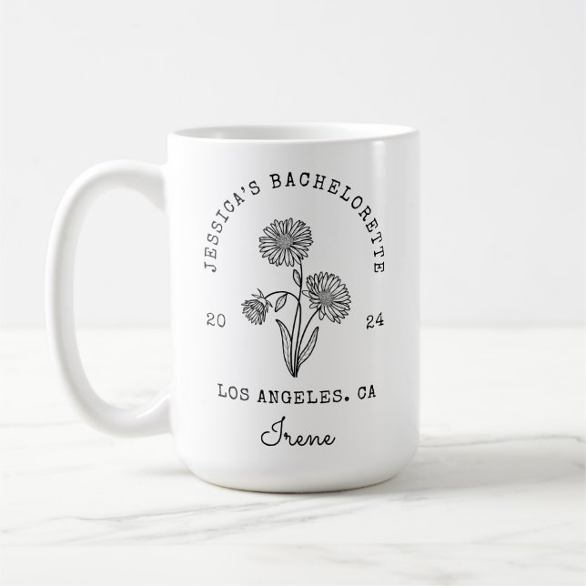 Taza De Café Bachelorette Setiembre Aster Nacimiento Flor Mes (Izquierda)