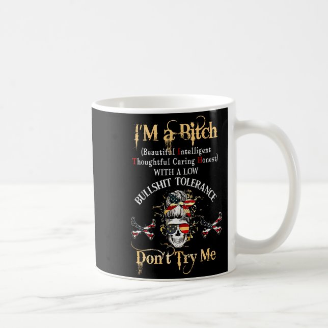 Taza De Café Back I'm A Btch Beautiful Intelligent Skeleton Mes (Derecha)