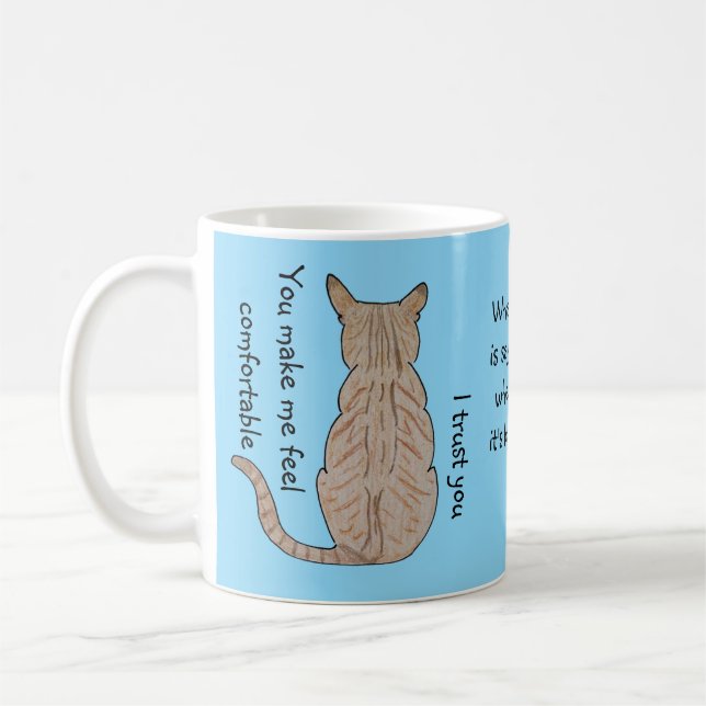 Taza De Café Back of Cat Baby Blue (Izquierda)
