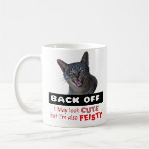 Taza De Café BACK OFF Cute Cat - Cute pero Feisty