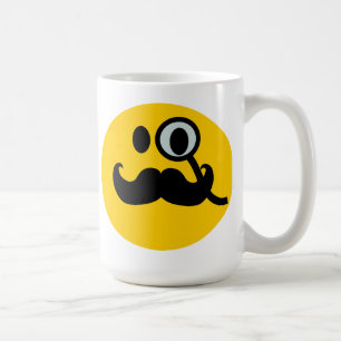 Taza De Café Backgrnd adaptable del monóculo y del bigote)