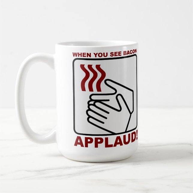 Taza De Café Bacon Applaud Mug (Izquierda)
